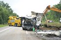 LKW umgestuerzt A 1 Rich Saarbruecken P210